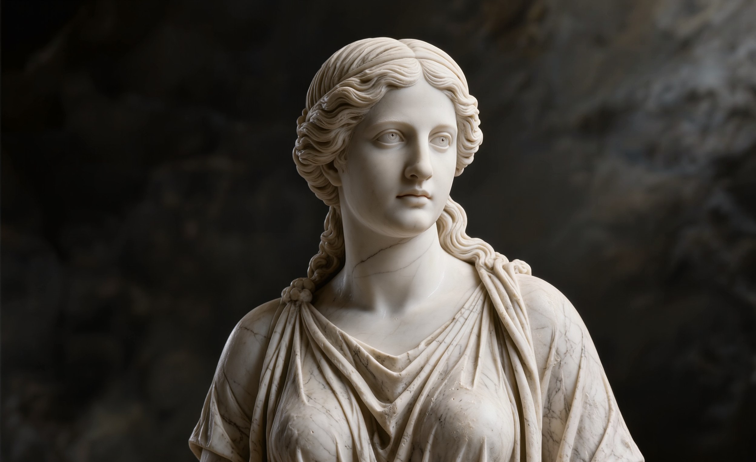 Klasik bir mermer heykel — Antigone'nin hiç kırılmayan, sabit duruşunun simgesi.